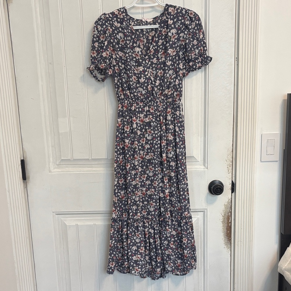 Sienna Sky Navy Floral Midi Dress